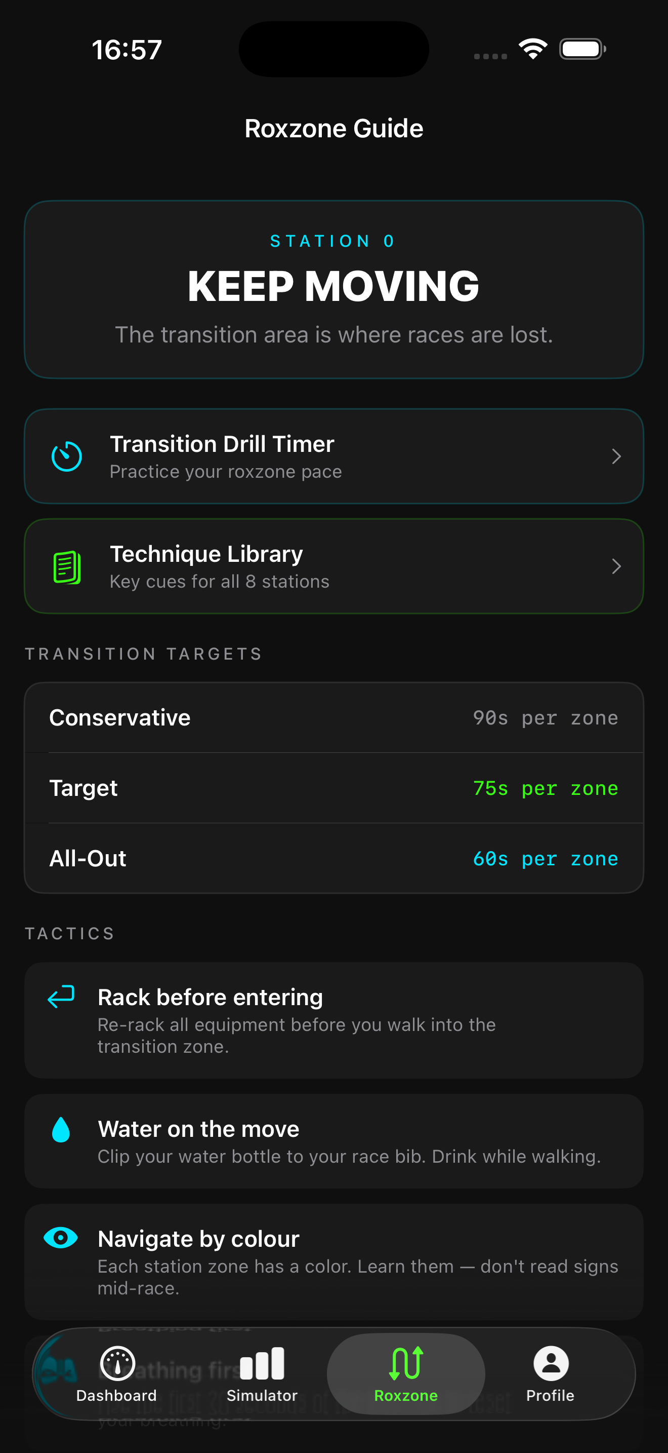 rox-strat Roxzone Guide with transition targets and station tactics